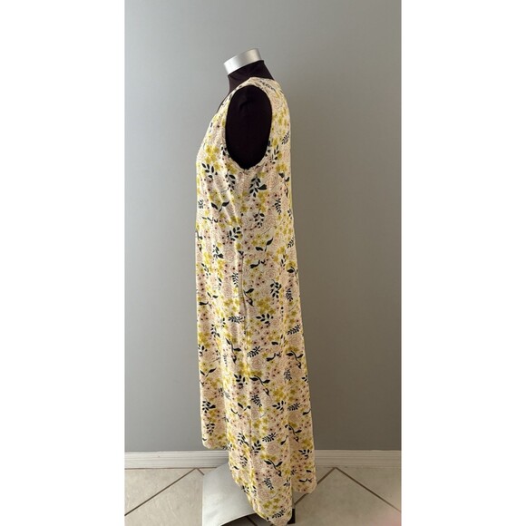 Duluth Trading Co Maxi Dress Womens L Yellow Floral Prairie To ‘n’ Flow High Low - Picture 5 of 15